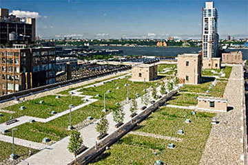 ICF Green Roof Construction in the United States - USPS Green Roof in New York City